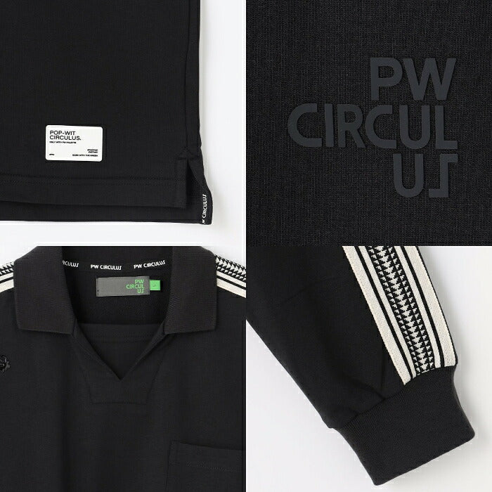 PW CIRCULUS ピーダブリュサーキュラス ゴルフウェア メンズ MEN GAMEシャツライク ポロ ゴルフ フェイクレイヤード レトロ感 ストレッチ ストレッチ kkpnlw0321