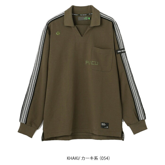 PW CIRCULUS ピーダブリュサーキュラス ゴルフウェア メンズ MEN GAMEシャツライク ポロ ゴルフ フェイクレイヤード レトロ感 ストレッチ ストレッチ kkpnlw0321
