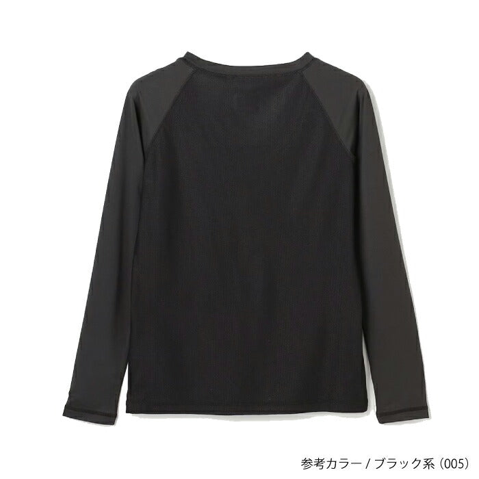 PW CIRCULUS ピーダブリュサーキュラス ゴルフウェア レディース WOMEN UVメッシュコンビインナーシャツ クルーネック長袖シャツ 接触冷感 UVカット 吸水速乾 ストレッチ 合わせやすい1着 kkpqlm0324