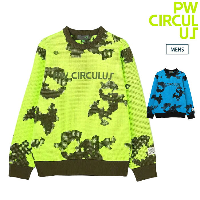 PW CIRCULUS ピーダブリュサーキュラス ゴルフウェア メンズ MEN Spark dot camouflage 軽量ニット ざっくりと編んだワッフル素材 軽く着回しやすい着心地 krpngw0511