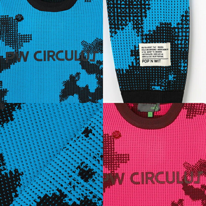 PW CIRCULUS ピーダブリュサーキュラス ゴルフウェア レディース WOMEN Spark dot camouflage 軽量ニット ざっくりと編んだワッフル素材 軽く着回しやすい着心地 krpqgw0514
