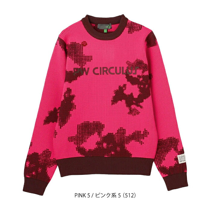 PW CIRCULUS ピーダブリュサーキュラス ゴルフウェア レディース WOMEN Spark dot camouflage 軽量ニット ざっくりと編んだワッフル素材 軽く着回しやすい着心地 krpqgw0514