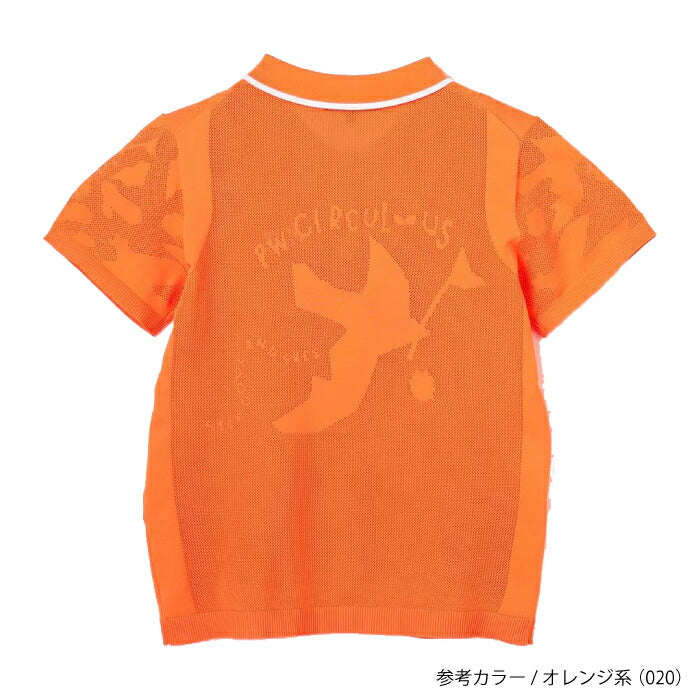 PW CIRCULUS ピーダブリュサーキュラス ゴルフウェア レディース WOMEN ＤＯＶＥモチーフ ニットポロ 半袖シャツ 軽くて洗える krpqlm0308
