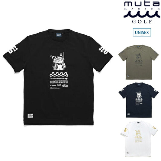 muta MARINE GOLF ムータマリンゴルフ ゴルフウェア メンズ レディース Kuromi × muta MARINE Fishing ストレッチTシャツ サンリオコラボ 伸縮性 綿混 mfmp-434777