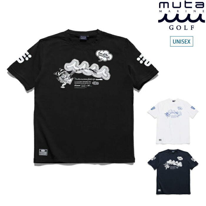muta MARINE GOLF ムータマリンゴルフ ゴルフウェア メンズ レデイース ユニセックス Kuromi × muta MARINE Fishing ストレッチTシャツ スリムシルエット さらっとした肌離れの良さ マイメロディ mfmp-434778