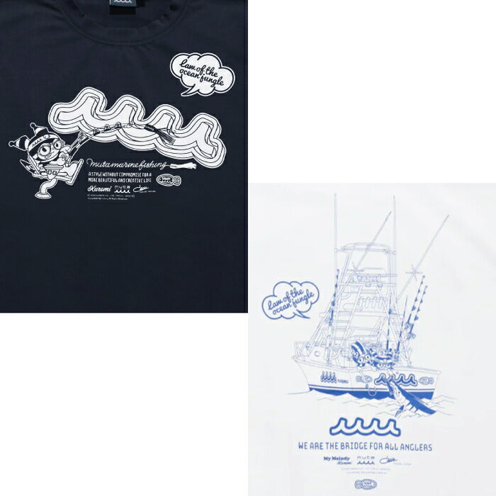 muta MARINE GOLF ムータマリンゴルフ ゴルフウェア メンズ レデイース ユニセックス Kuromi × muta MARINE Fishing ストレッチTシャツ スリムシルエット さらっとした肌離れの良さ マイメロディ mfmp-434778