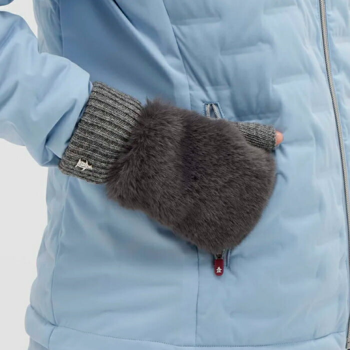 Munsingwear マンシングウェア ゴルフウェア レディース フェイクファー＆ニットコンビハンドウォーマー 防寒アイテム 保温 mg5fgv50l