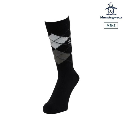 Munsingwear マンシングウェア ゴルフウェア メンズ クルー丈アーガイル柄ソックス デオドラント加工 抗菌防臭 つま先・かかとパイル 足底サポート MG5FSO05M