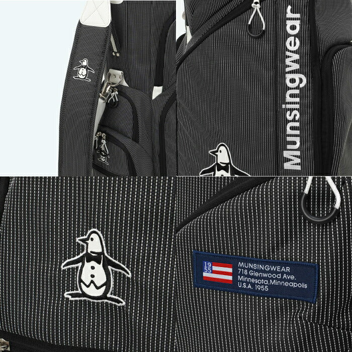 Munsingwear マンシングウェア ゴルフ メンズ レディース ステッチナイロンキャディバッグ 軽量(9.0型/シューズ入れ拡張式) mg6fcb00u