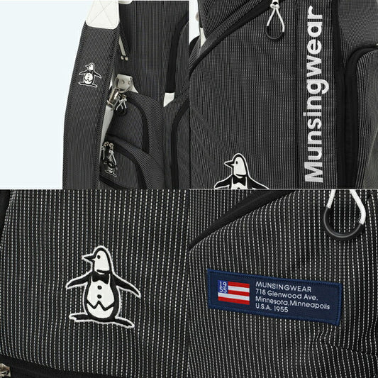 Munsingwear マンシングウェア ゴルフ メンズ レディース ステッチナイロンキャディバッグ 軽量(9.0型/シューズ入れ拡張式) mg6fcb00u