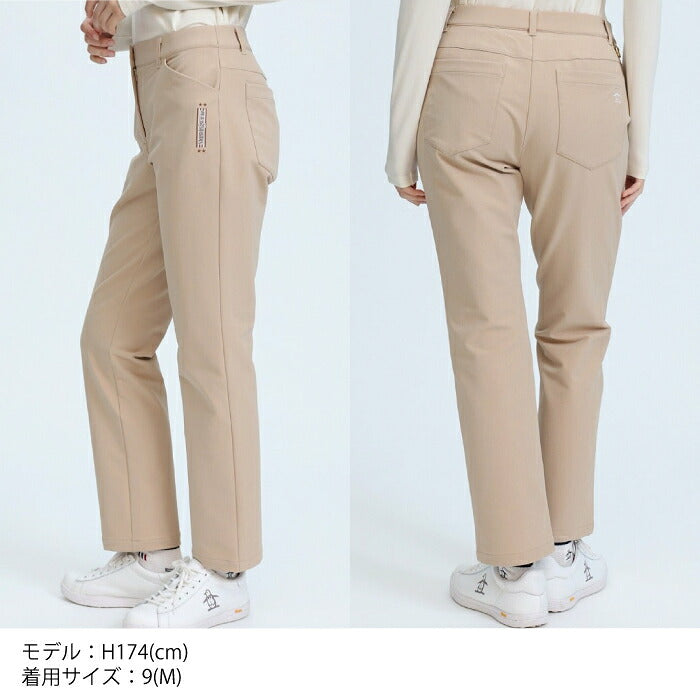 Munsingwear マンシングウェア ゴルフウェア レディース 防風ストレッチパンツ ロング 裏起毛 ウエスト後ろインゴム仕様 Dカン付き mg6flp39l