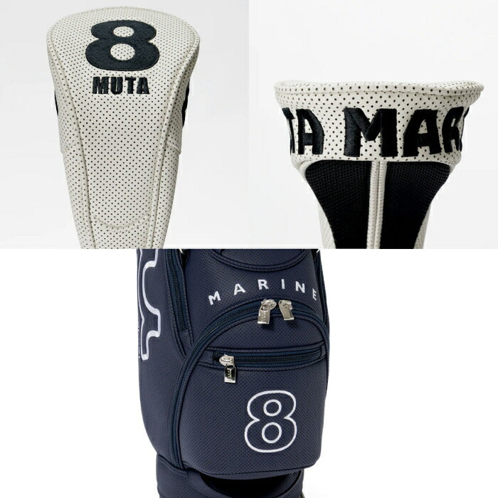 muta MARINE GOLF ムータマリンゴルフ メンズ レディース キャディバッグ＆ヘッドカバーセット　カートバッグ　自立式 CONTINUA エシカルレザー 高い耐久性 洗練された雰囲気 重厚感 オープンポケット有 mgad-749120