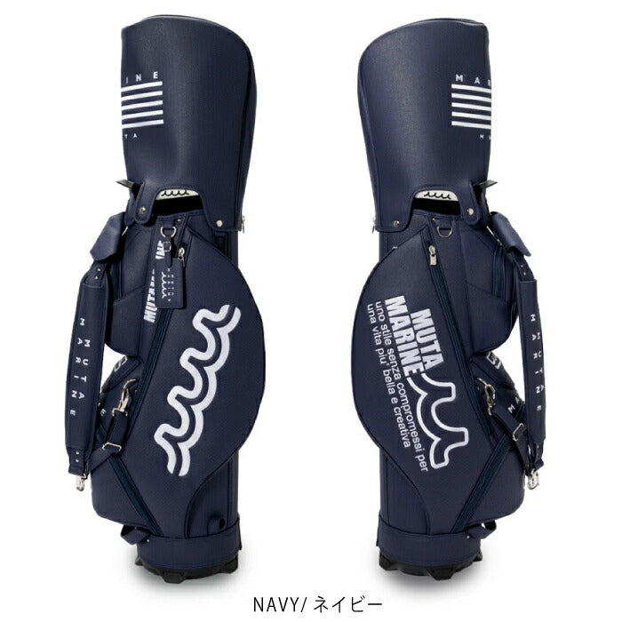muta MARINE GOLF ムータマリンゴルフ メンズ レディース キャディバッグ＆ヘッドカバーセット　カートバッグ　自立式 CONTINUA エシカルレザー 高い耐久性 洗練された雰囲気 重厚感 オープンポケット有 mgad-749120