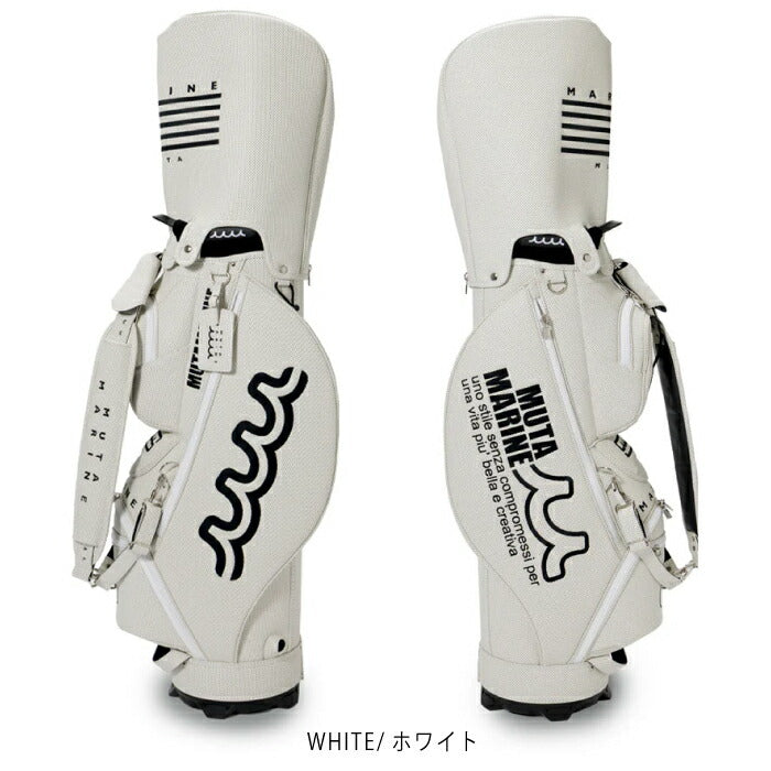 muta MARINE GOLF ムータマリンゴルフ メンズ レディース キャディバッグ＆ヘッドカバーセット　カートバッグ　自立式 CONTINUA エシカルレザー 高い耐久性 洗練された雰囲気 重厚感 オープンポケット有 mgad-749120