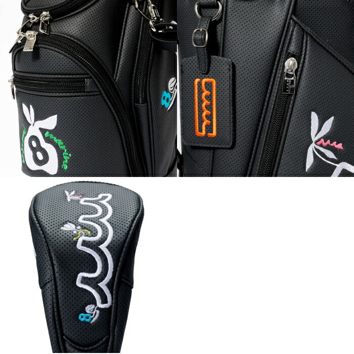 muta MARINE GOLF ムータマリンゴルフ メンズ レディース スタンドキャディバッグ＆ヘッドカバーセット CONTINUA エシカルレザー 高い耐久性 フローラル柄 洗練された雰囲気 重厚感 オープンポケット有 mgad-749121