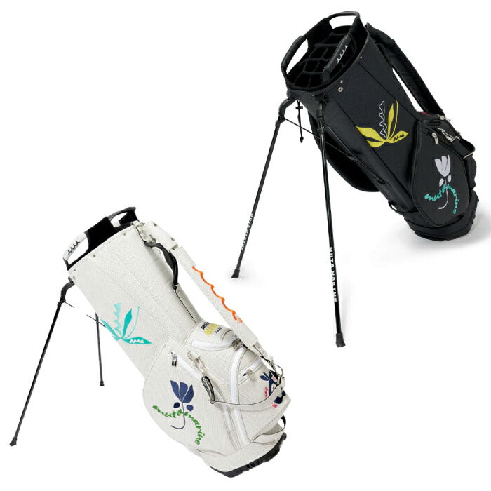 muta MARINE GOLF ムータマリンゴルフ メンズ レディース スタンドキャディバッグ＆ヘッドカバーセット CONTINUA エシカルレザー 高い耐久性 フローラル柄 洗練された雰囲気 重厚感 オープンポケット有 mgad-749121