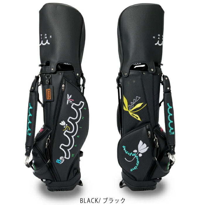 muta MARINE GOLF ムータマリンゴルフ メンズ レディース スタンドキャディバッグ＆ヘッドカバーセット CONTINUA エシカルレザー 高い耐久性 フローラル柄 洗練された雰囲気 重厚感 オープンポケット有 mgad-749121