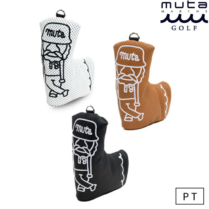 muta MARINE GOLF ムータマリンゴルフ ゴルフウェア メンズ レディース CONTINUA パンチングエシカルレザー ピン型 パターカバー クッション性 耐久性 MGAD-750167