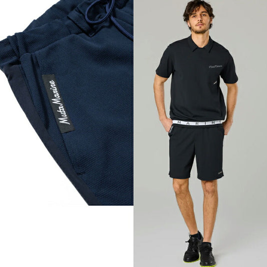 muta MARINE GOLF ムータマリンゴルフ ゴルフウェア メンズ ポップコーンニット ショートパンツ 吸水速乾 遮熱効果 UVカット ベルトループ付き セットアップ対応 mgjc-444389