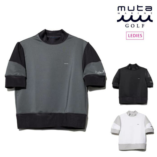muta MARINE GOLF ムータマリンゴルフ ゴルフウェア レディース ダンボールニット プルオーバー 4WAYストレッチ 吸水速乾 UVカット 抗ピリング MGJC-446406