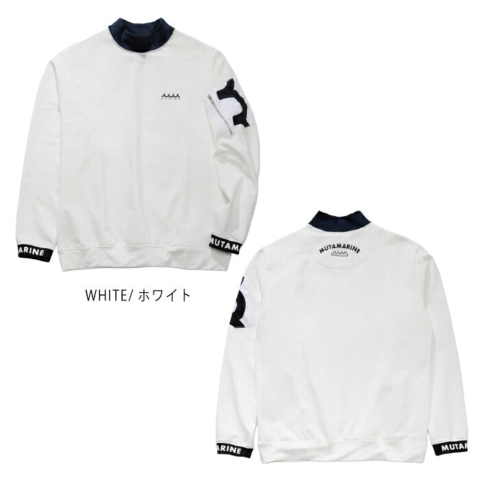 muta MARINE GOLF ムータマリンゴルフ ゴルフウェア メンズ ヒートエフェクト モックネックプルオーバー 長袖 裏起毛 発熱素材 伸縮性 mgjc-446892