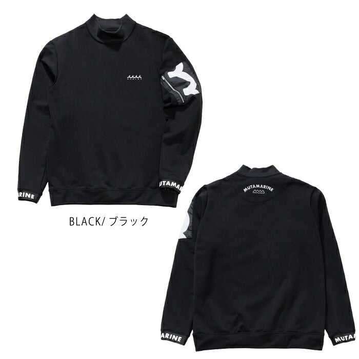 muta MARINE GOLF ムータマリンゴルフ ゴルフウェア メンズ ヒートエフェクト モックネックプルオーバー 長袖 裏起毛 発熱素材 伸縮性 mgjc-446892
