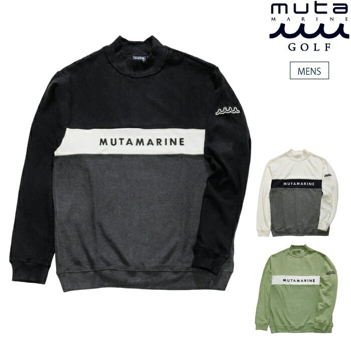 muta MARINE GOLF ムータマリンゴルフ ゴルフウェア メンズ ライトニット モックネックプルオーバー 長袖 発熱素材 伸縮性 mgjc-446894
