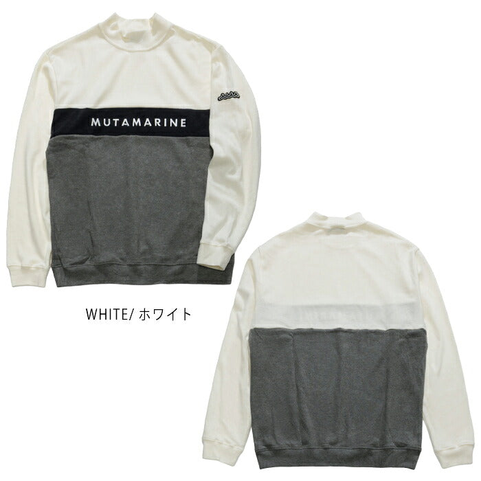 muta MARINE GOLF ムータマリンゴルフ ゴルフウェア メンズ ライトニット モックネックプルオーバー 長袖 発熱素材 伸縮性 mgjc-446894