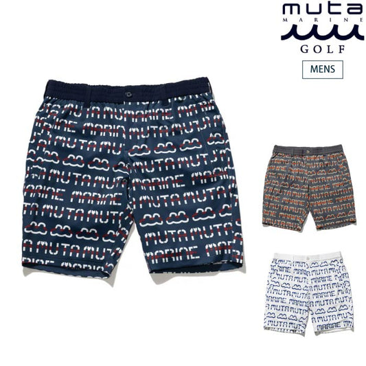 muta MARINE GOLF ムータマリンゴルフ ゴルフウェア メンズ デジタルロゴ ショートパンツ 2WAYストレッチ 吸水速乾 UVカット セットアップ対応 MGMK-444291