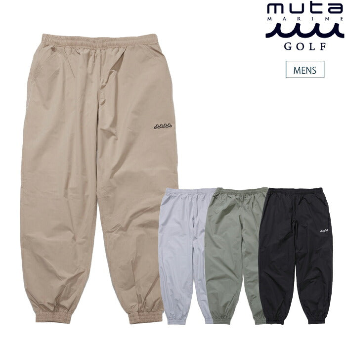 muta MARINE GOLF ムータマリンゴルフ ゴルフウェア メンズ 撥水ストレッチ ジョガーパンツ 軽量 2WAYストレッチ UVカット イージーケア ウエストゴム＆紐付き mgmk-444422