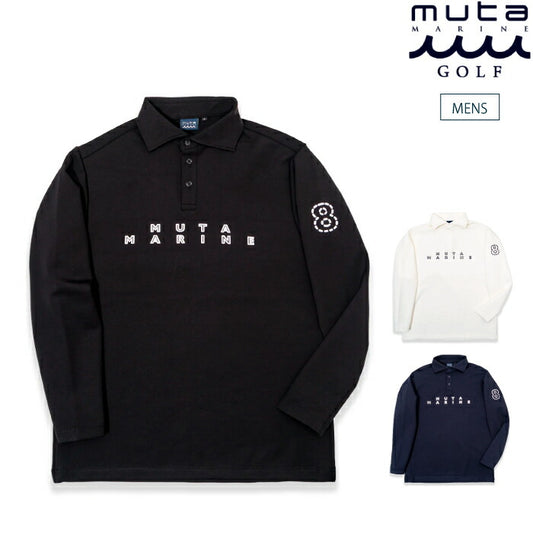 muta MARINE GOLF ムータマリンゴルフ ゴルフウェア メンズ ウォームポンチ ポロシャツ ストレッチ 裏起毛 保温 MGMK-446441