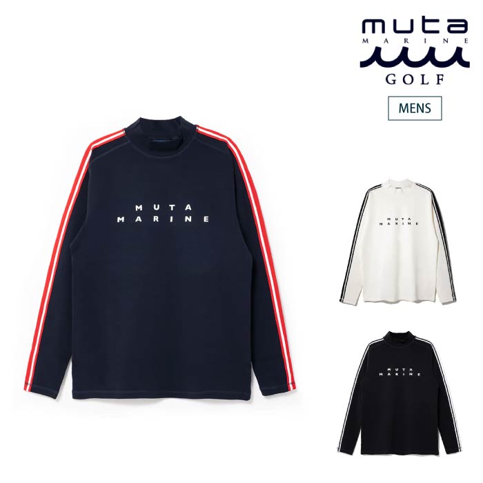 muta MARINE GOLF ムータマリンゴルフ ゴルフウェア メンズ ウォームストレッチポンチ モックネックシャツ 吸湿発熱 保温性 mgmk-446442