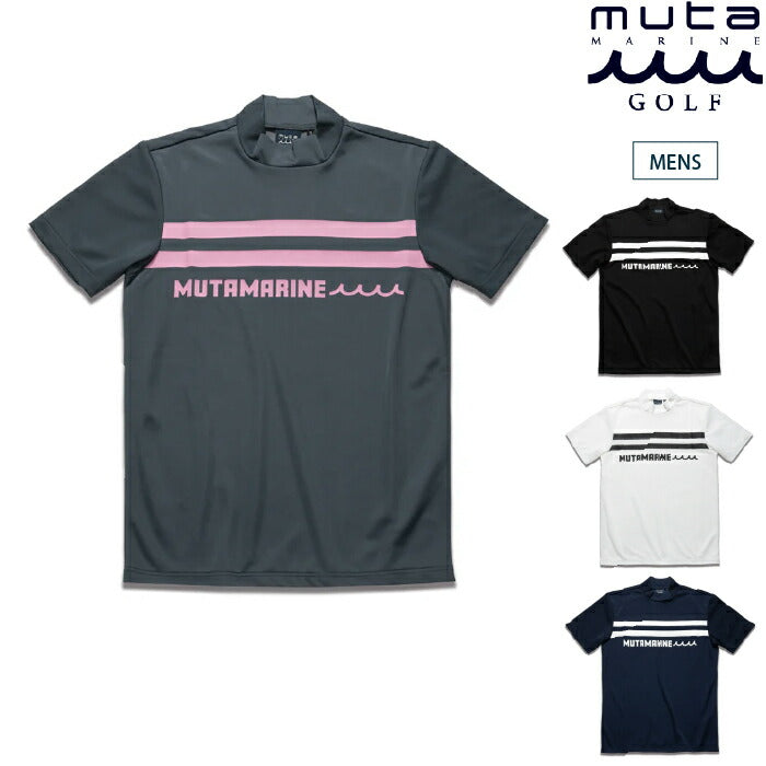 muta MARINE GOLF ムータマリンゴルフ ゴルフウェア メンズ REAMIDEメッシュ モックネックシャツ 半袖シャツ 通気性 速乾性 サスティナブル素材 mgmk-446802