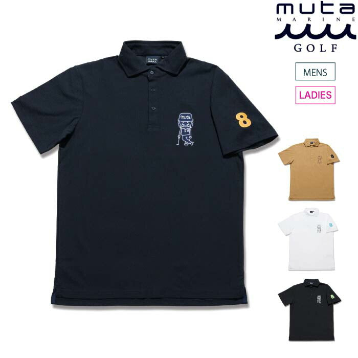 muta MARINE GOLF ムータマリンゴルフ ゴルフウェア メンズ レディース ブリスターニットジャガード ポロシャツ 4WAYストレッチ 抗菌機能 UVカット mgmk-446803