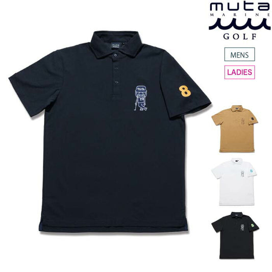 muta MARINE GOLF ムータマリンゴルフ ゴルフウェア メンズ レディース ブリスターニットジャガード ポロシャツ 4WAYストレッチ 抗菌機能 UVカット mgmk-446803