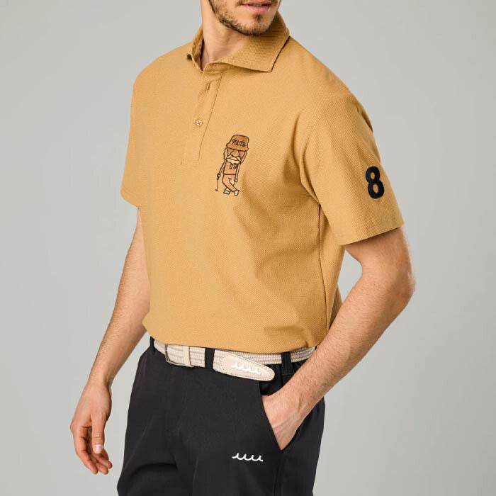 muta MARINE GOLF ムータマリンゴルフ ゴルフウェア メンズ レディース ブリスターニットジャガード ポロシャツ 4WAYストレッチ 抗菌機能 UVカット mgmk-446803
