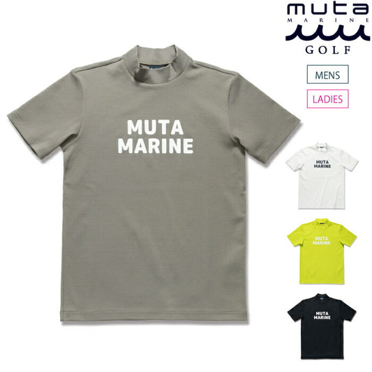 muta MARINE GOLF ムータマリンゴルフ ゴルフウェア メンズ レディース ポップコーンニット モックネックシャツ 半袖シャツ レギュラーフィット 吸水速乾 遮熱効果 UVカット mgmk-446807