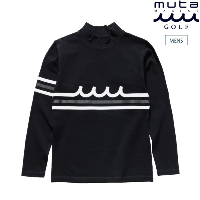muta MARINE GOLF ムータマリンゴルフ ゴルフウェア メンズ ウォームストレッチポンチ モックネックシャツ 長袖 吸湿発熱 保温性 mgmk-446879