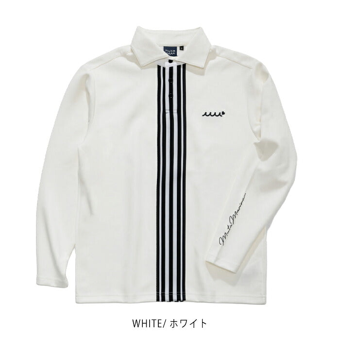muta MARINE GOLF ムータマリンゴルフ ゴルフウェア メンズ ストレッチポンチ バーチカルラインポロ 長袖 すっきりとしたシルエット mgmk-446881