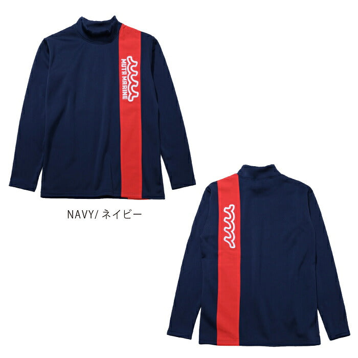 muta MARINE GOLF ムータマリンゴルフ ゴルフウェア メンズ KARUISHI モックネックプルオーバー 長袖シャツ ニット素材 裏起毛 mgmk-446882