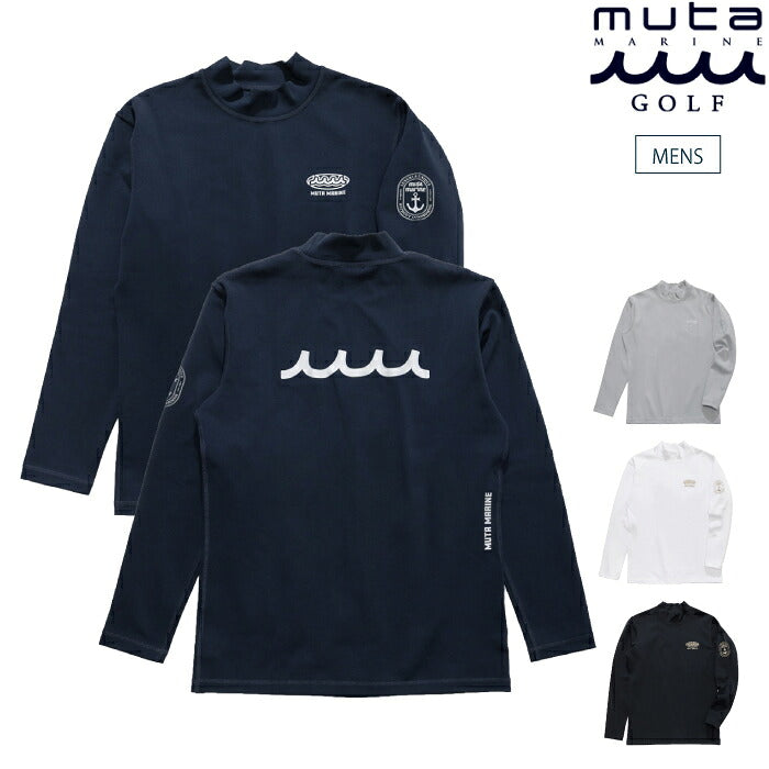muta MARINE GOLF ムータマリンゴルフ ゴルフウェア メンズ サーモソーラーダンボールニット モックネックシャツ 長袖 発熱効果 ストレッチ mgmr-446888