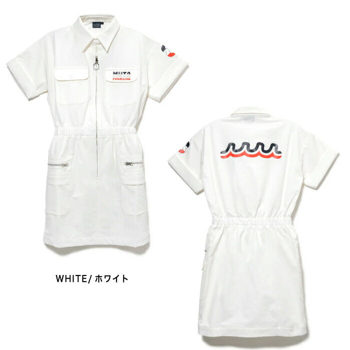 muta MARINE GOLF ムータマリンゴルフ ゴルフウェア レディース カーゴワンピース 2WAYストレッチ ウエストゴム mgsg-240737