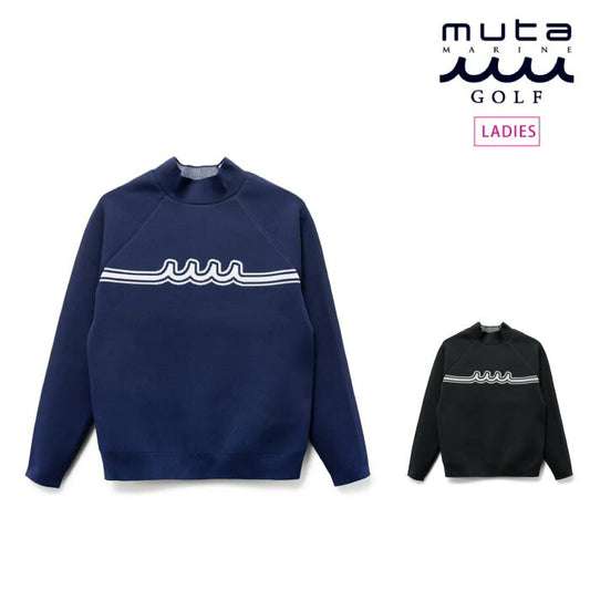 muta MARINE GOLF ムータマリンゴルフ ゴルフウェア レディース ジャガード モックネックプルオーバー ストレッチ MGSG-241210