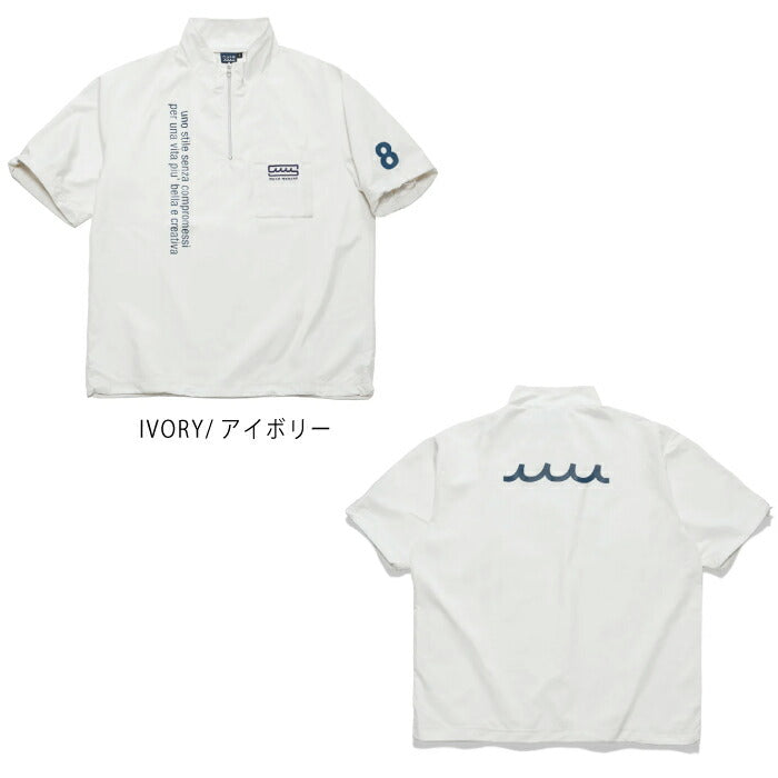 muta MARINE GOLF ムータマリンゴルフ メンズ レディース リモンタ ハーフジップ プルオーバー 半袖ブルゾン 撥水性 透湿性 マットでソフトな風合い mgsg-250509
