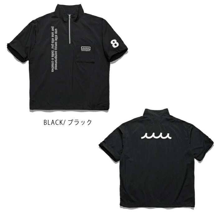 muta MARINE GOLF ムータマリンゴルフ メンズ レディース リモンタ ハーフジップ プルオーバー 半袖ブルゾン 撥水性 透湿性 マットでソフトな風合い mgsg-250509