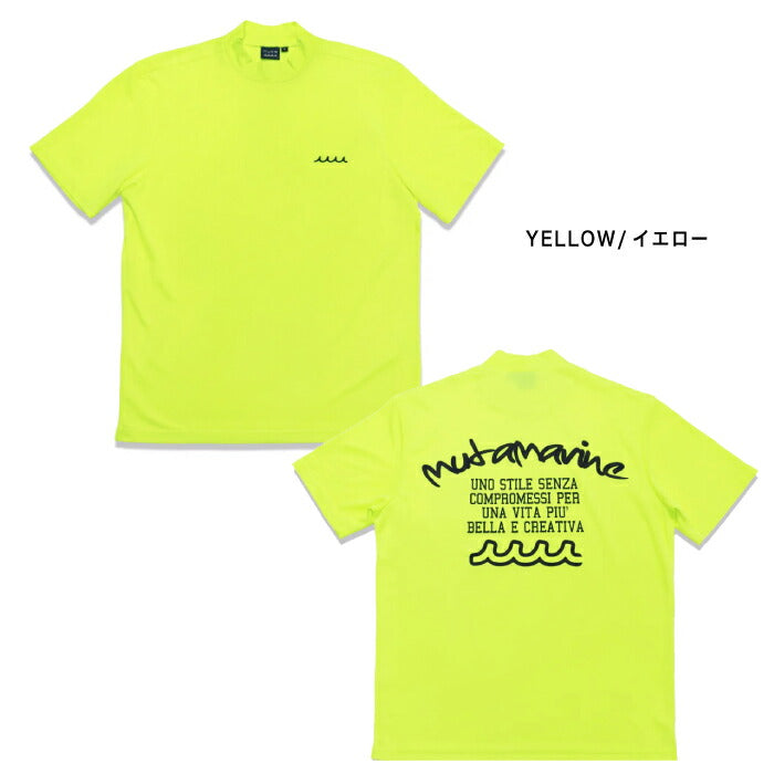 muta MARINE GOLF ムータマリンゴルフ ゴルフウェア メンズ レデイース ユニセックス モックネックシャツ 半袖シャツ カノコ素材 通気性 ストレッチ MGSG-250517