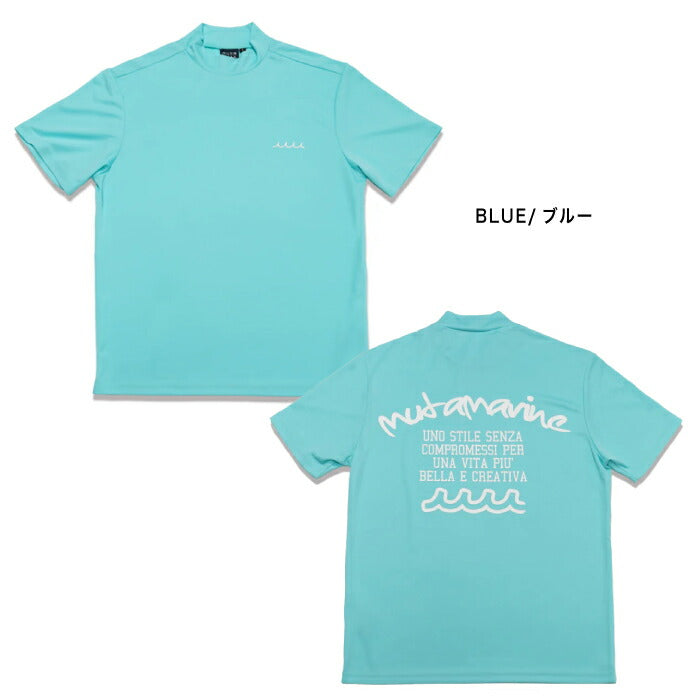 muta MARINE GOLF ムータマリンゴルフ ゴルフウェア メンズ レデイース ユニセックス モックネックシャツ 半袖シャツ カノコ素材 通気性 ストレッチ MGSG-250517