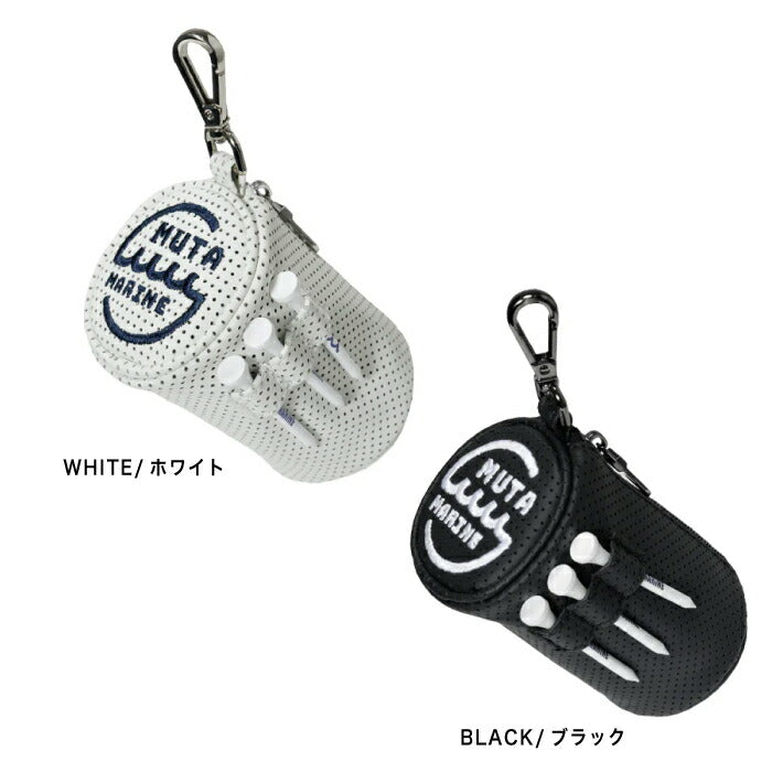muta MARINE GOLF ムータマリンゴルフ メンズ レディース CONTINUA パンチングエシカルレザー マルチポーチ ティー付き ボールケース ボール4～5個収納可能 高い耐久性 洗練された雰囲気 mgsg-250549