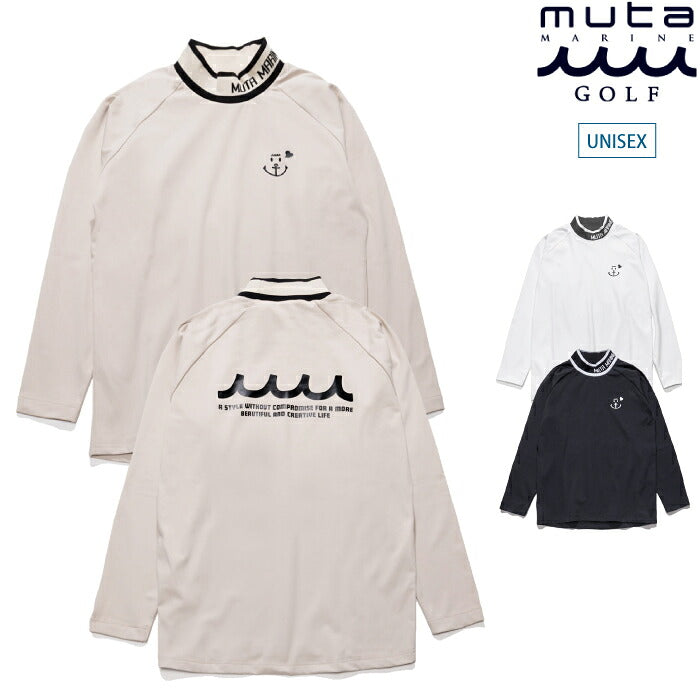 muta MARINE GOLF ムータマリンゴルフ ゴルフウェア メンズ レディース UNISEX ウォームジャージ モックネックプルオーバー 長袖シャツ 2WAYストレッチ 裏起毛 mgsg-251238