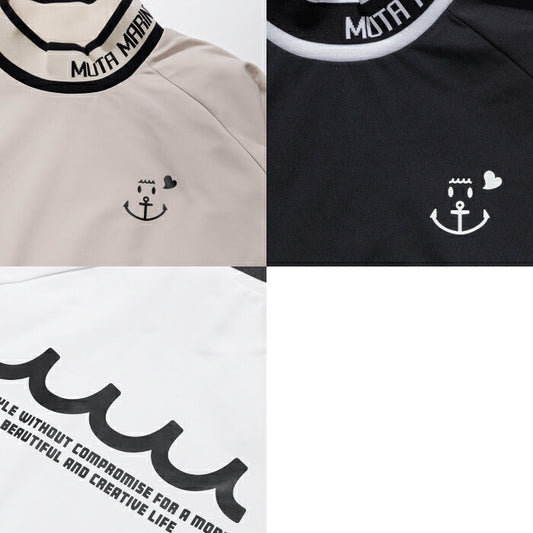 muta MARINE GOLF ムータマリンゴルフ ゴルフウェア メンズ レディース UNISEX ウォームジャージ モックネックプルオーバー 長袖シャツ 2WAYストレッチ 裏起毛 mgsg-251238